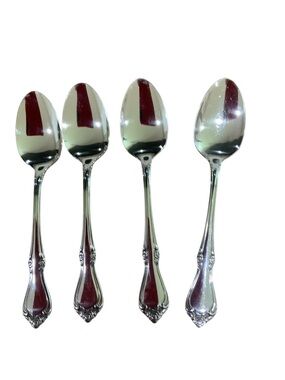 SSS By Oneida Tablespoons Stainless Steel Chateau Floral Pattern 4 Spoon Bundle